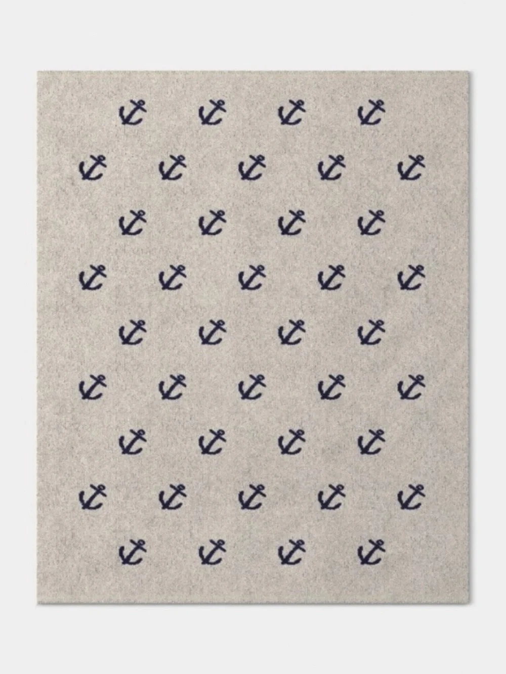 Knitted Anchor Throw Blanket Grey/Blue Coastal - Room Essentials